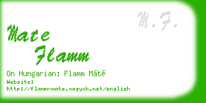 mate flamm business card